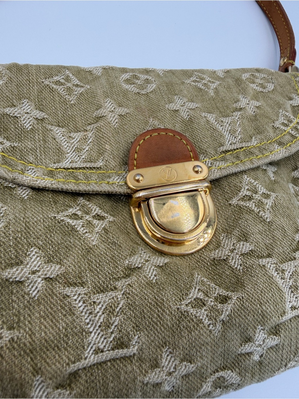 LOUIS VUITTON RARE vintage khaki denim green pleaty - Picture 3 of 16